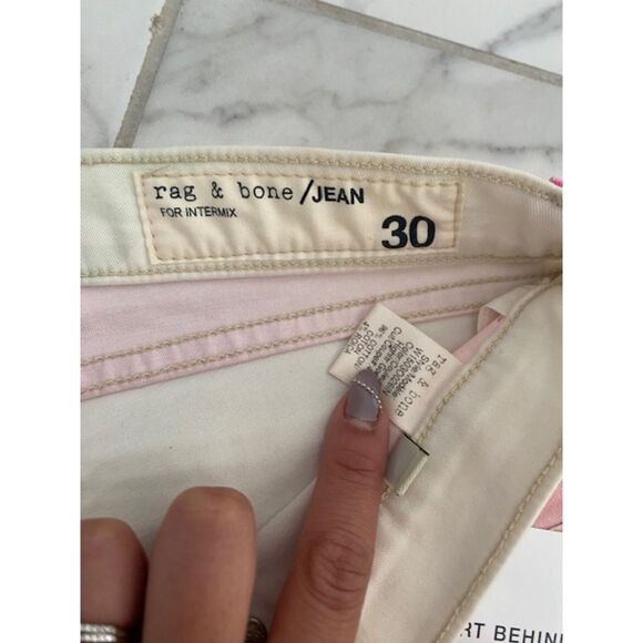Rag & Bone Legging/Jean Goetez Intermix Size 30 WHITE PINK Stretch COTTON - Picture 5 of 10